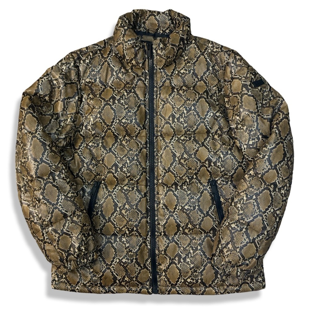 DKNY Faux Snake Skin Puffer Jacket